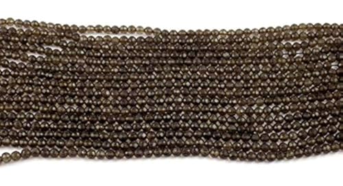 BEADS GEMSTONE 2 Strand Natural Smoky Quarz Faceted Rondelle 4,5-5mm Lose Edelstein Perlen 13 Zoll Lange Strand Code-HIGH-66518, Edelstein Metall Stein von WORLD WIDE GEMS