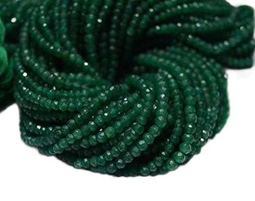 BEADS GEMSTONE 3,5mm Aventurin Quarz Perlen, Micro Faceted Rondelles Perlen, Green Quartz Rondelles, Edelsteinperlen 13,5 Zoll Strand Code-HIGH-30693 von WORLD WIDE GEMS