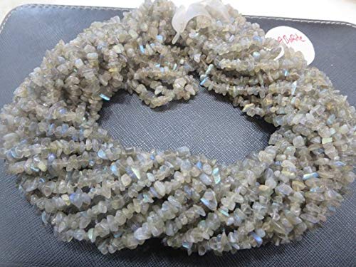 BEADS GEMSTONE 34 Inch Long Labrarite 3-4mm chips/uncut/Free size gemstone perlen loose Code-HIGH-70368, Edelstein Metall Stein von WORLD WIDE GEMS