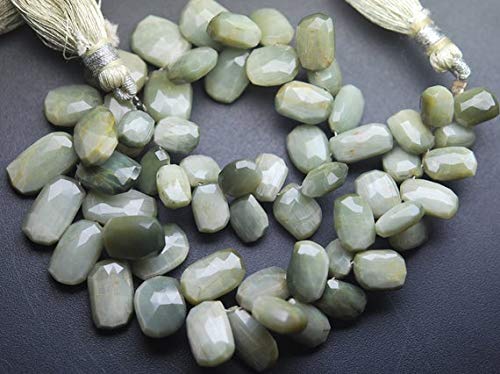 BEADS GEMSTONE 4 Zoll Strand,Super Finest,GRÜN Cats-Eye Faceted Fancy Shape Briolette,8-13mm Code-HIGH-63802 von WORLD WIDE GEMS