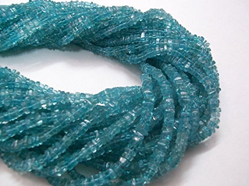 BEADS GEMSTONE 4 mm to 5 mm NATURAL APATITE plain smooth square gemstone perlen 6,75 ZOLL-Code-HIGH-70644, Edelstein Metall Stein von WORLD WIDE GEMS