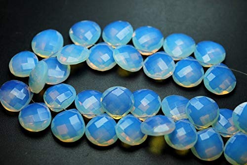 BEADS GEMSTONE 4 pcs,Super Finest,OPAL BLUE FIRE Quarz Faceted Briolette Herz,14mm Code-HIGH-65677 von WORLD WIDE GEMS