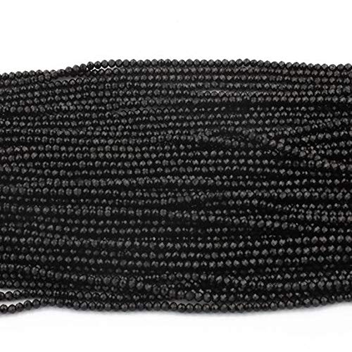 BEADS GEMSTONE 5 Strände Black Spinel 2mm Faceted Center Drill Rondelles, Black Spinell Edelstein Perlen 17 Zoll Long Code-HIGH-46552, Edelstein Metall Stein von WORLD WIDE GEMS