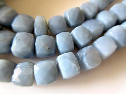 BEADS GEMSTONE 5 Strände Großhandel Blau Opal Box Perlen, Natural Blue Opal, Peruanische Opal Perlen, 8mm To 9mm Box Perlen, 8 Zoll Strand Code-HIGH-50124, Edelstein Metall Stein von WORLD WIDE GEMS