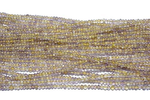 BEADS GEMSTONE 5 Strände Großhandel Lot 3mm Ametrin Perlen, Faceted Rondelle Perlen, AAA Ametrin Rondelles, Edelstein Perlen, 13,5 Zoll Strand Code-HIGH-25204 von WORLD WIDE GEMS