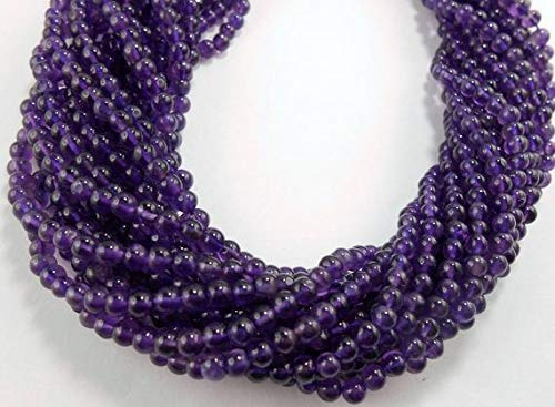 BEADS GEMSTONE 5 Strände lot, Natural AAA Qualität Amethyst 4 MM Glatte Runde Lose Edelstein Beads, strand 13 Zoll Lange Zoll lang Code-HIGH-53345 von WORLD WIDE GEMS