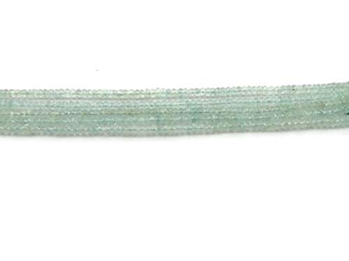 BEADS GEMSTONE 5 Strand Natural Aquamarin Faceted Finest Quality Rondelles 3,5mm to 4mm 13,5 Zoll Code-HIGH-14309, Edelstein Metall Stein von WORLD WIDE GEMS