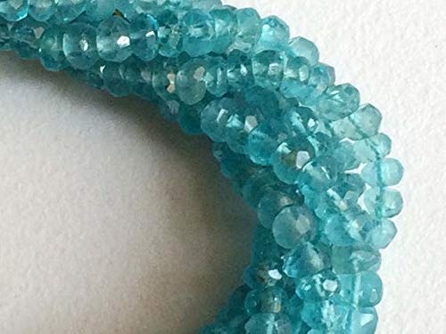 BEADS GEMSTONE 5 Strand Natural Blue Topaz Mystic Coated Topaz Micro Faceted Rondelle Perlen Topaz Halskette Größe 3,5mm To 4mm 13 Inch Long Code-HIGH-15902, Edelstein Metall Stein von WORLD WIDE GEMS