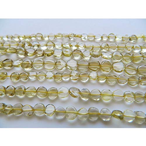 BEADS GEMSTONE 5 Strand Natural Lemon Quarz Perlen 7mm Edelsteine Münze Perlen 13 Zoll Code-HIGH-18837 von WORLD WIDE GEMS