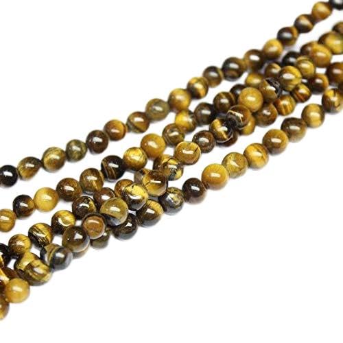 BEADS GEMSTONE 5 Strand Natural Tigers Eye Smooth Round Ball Edelstein Handwerk Lose Perlen 14 Zoll Lange 4mm Code-HIGH-25641 von WORLD WIDE GEMS