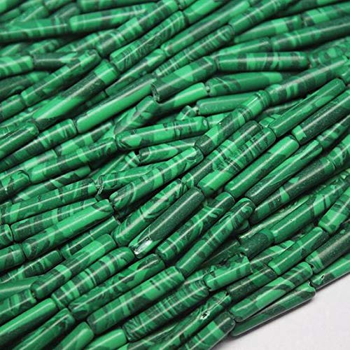 BEADS GEMSTONE 5 Strand Synthetic Malachite Glatte Lose Tube Edelstein Handwerk Perlen 12 Zoll Lange 15mm 17mm Code-HIGH-25595 von WORLD WIDE GEMS