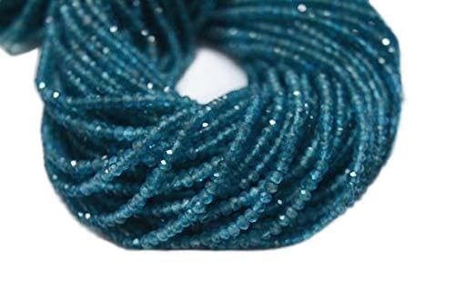 BEADS GEMSTONE 5 Strands Shaded Neon Apatite Beads, Neon Apatite Edelstein, 3mm Perlen, Faceted Rondelle, Edelstein für Schmuck, 13 Zoll Code-HIGH-25041 von WORLD WIDE GEMS