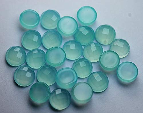 BEADS GEMSTONE 6 Pieces,AAA Quality,Aqua Chalceny Rose Cut Coins Shape,12mm Code-HIGH-56653 von WORLD WIDE GEMS