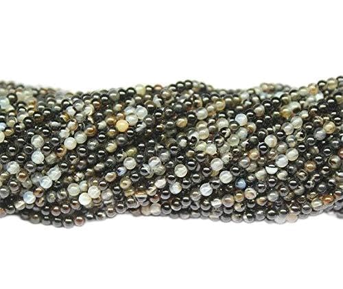 BEADS GEMSTONE 6 Stränge Multi Achat Glatte Runde Kugel Edelstein Lose Perlen Strand 16inch 2mm Code-HIGH-20798 von WORLD WIDE GEMS