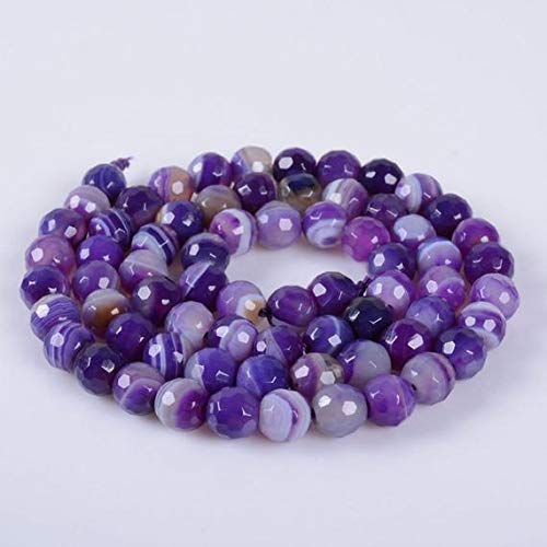 BEADS GEMSTONE 6MM293 6mm Faceted purple achate round ball loose gemstone perlen 16 Inch Long Code-HIGH-34025 von WORLD WIDE GEMS