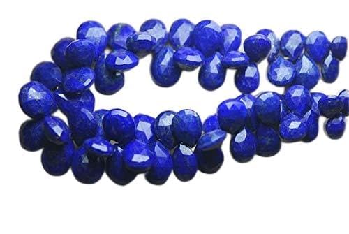 BEADS GEMSTONE 8 Zoll Strand, Blue Natural LAZULI Micro Faceted Pear,10-11mm Size Code-HIGH-53871 von WORLD WIDE GEMS