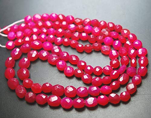 BEADS GEMSTONE 8 Zoll Strand,Pink Chalceny Faceted Nuggets Shape,8-9mm Size, Code-HIGH-56805 von WORLD WIDE GEMS