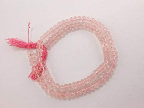 BEADS GEMSTONE AAA Natural Rose Quartz Micro Cut rondelle faceted 13,5 long strand,5mm-5.5mm Code-HIGH-46680 von WORLD WIDE GEMS