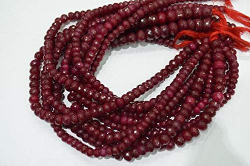 BEADS GEMSTONE AAA Quality Dyed Rubin Micro Faceted 9-12mm Approx.,14 Zoll Strand Code-HIGH-45445 von WORLD WIDE GEMS