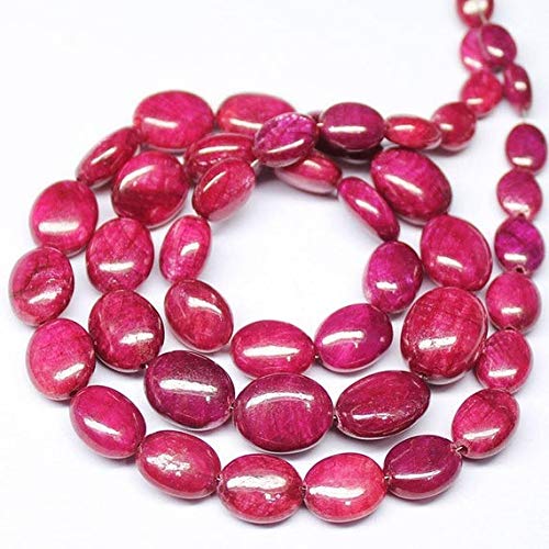 BEADS GEMSTONE African Blood Red Rubin Smooth Oval Edelstein Lose Craft Beads Strand 20 Zoll Lange 8mm 16mm Code-HIGH-27363 von WORLD WIDE GEMS