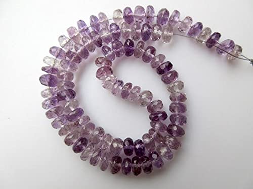 BEADS GEMSTONE Amethyst Large Hole Edelstein Perlen, 8mm Purple Amethyst Faceted Rondelle Perlen, 1mm Bohrer, 15 Zoll Strand Code-HIGH-48921 von WORLD WIDE GEMS