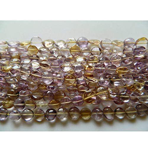 BEADS GEMSTONE Ametrin Beads, Coin Beads, Button Beads, Ametrin Stone, Ametrin Jewelry, 5mm Perlen, 13 Zoll Strand Code-HIGH-49060 von WORLD WIDE GEMS