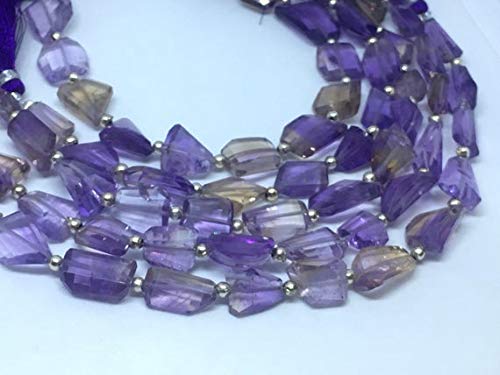 BEADS GEMSTONE Ametrin facettierte Nuggets,Ametrin Tumbled Perlen 7,5 Zoll Strand,10mm Code-HIGH-46819 von WORLD WIDE GEMS