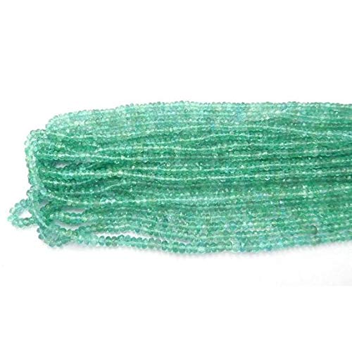 BEADS GEMSTONE Apatite Natural Edelstein 3-4 mm Faceted Rondelle Perlen 13 Zoll Lange Strand Rondelle Beads,Perlen,Rondelle, facettierte Beads, Rondelle, Round Elle-Bead, Code-HIGH-43617 von WORLD WIDE GEMS