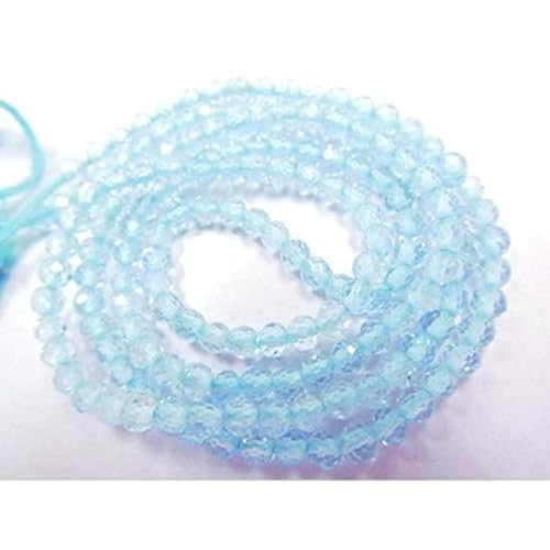 BEADS GEMSTONE Apatite Natural Edelstein 3 mm Faceted Rondelle Beads One 13 Inch Long Beach Rondelle Beads,Perlen,Rondelle, Faceted Beads, Rondelle, Round Elle-Bead, Code-HIGH-43638 von WORLD WIDE GEMS