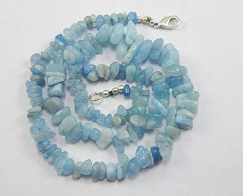 BEADS GEMSTONE Aquamarin Chips Perlen Pebble Chip Natural Edelstein AAA Qualitätsschiff aus Indien 17 ZOLL 5-13mm Code-HIGH-47557 von WORLD WIDE GEMS