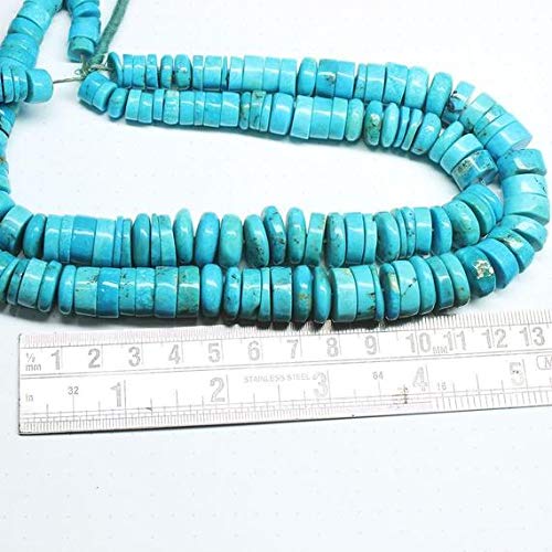 BEADS GEMSTONE Arizona Blau Türkis Glatte Rad Reifen Rondelle Edelstein Lose Perlen Strand 14 Zoll Lange 9mm 15mm Code-HIGH-21179 von WORLD WIDE GEMS