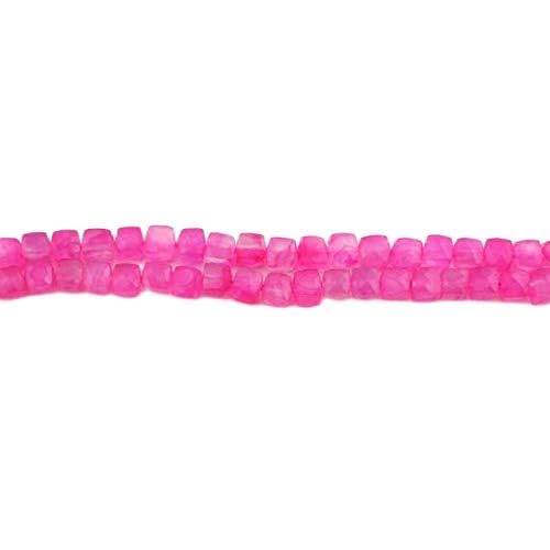 BEADS GEMSTONE Big Halloween Sale 1 Beach Excellent Quality Pink Chalceny Faceted Cube Bead Briolettes - Box Shape Beads 8mm-9mm 8,5 Zoll SB715 Code-HIGH-35574 von WORLD WIDE GEMS