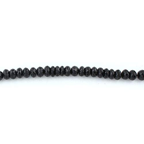 BEADS GEMSTONE Big Halloween Sale 1 Strände Black Onyx Faceted Rondelles- Round Beads 9mm 13 Zoll Long SB848 Code-HIGH-37173 von WORLD WIDE GEMS