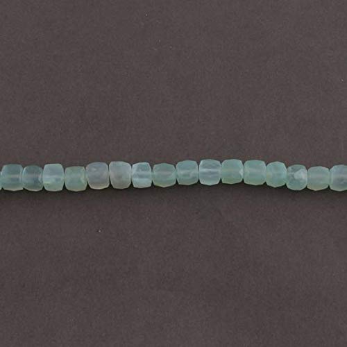 BEADS GEMSTONE Big Halloween Sale 1 Strand Aqua Chalceny Faceted Cube Perlen Briolettes - Box Shape Beads 7mm-9mm 8 Inch SB118 Code-HIGH-35720 von WORLD WIDE GEMS