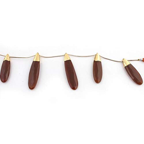 BEADS GEMSTONE Big Halloween Sale 1 Strand Chocolate Chalceny Long Elongated Drops Briolettes - 49mmx12mm-59mmx14mm 9 Zoll SB2873 Code-HIGH-35942 von WORLD WIDE GEMS