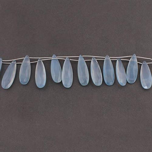 BEADS GEMSTONE Big Halloween Sale 1 Strand Natural Lavendel Chalceny Long Elongated Pear Drops Perlen Briolettes - 36mmx12mm 8 Zoll SB3217 Code-HIGH-35779 von WORLD WIDE GEMS