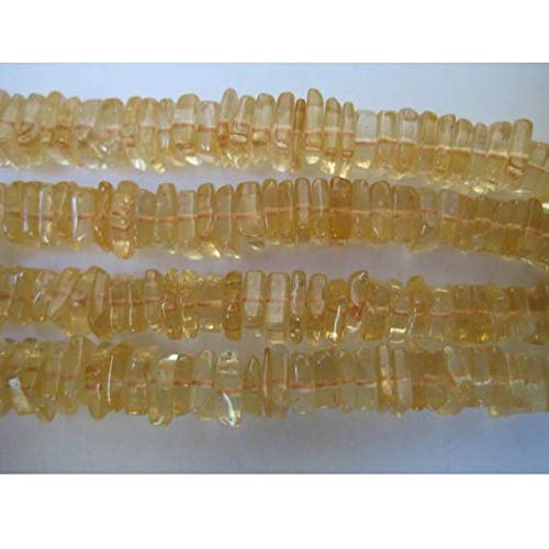 BEADS GEMSTONE Citrin Finest Quality Square Heishi Perlen Größe 6mm 8 Zoll Long Strand. Code-HIGH-50195, Edelstein Metall Stein von WORLD WIDE GEMS