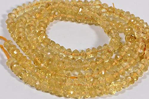 BEADS GEMSTONE Citrine Perlen 4,8x3mm 7 Zoll Lange Zoll Strand Faceted Natürliche Edelstein Perlen Schmuck Herstellung Lieferungen Code-HIGH-43549 von WORLD WIDE GEMS