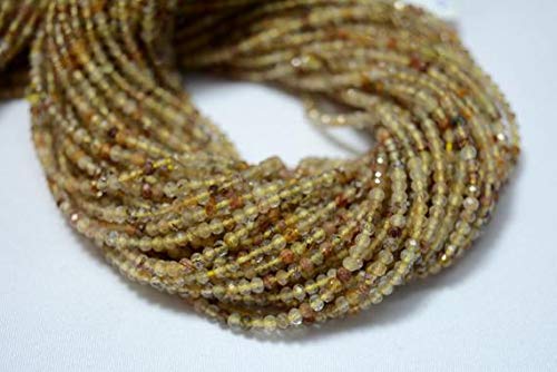 BEADS GEMSTONE Copper Rutile Beads, Rutile GemStone, 2,5 mm Beads, Faceted Rondelle, Edelsteinperlen, 13,5 Zoll Strand Code-HIGH-25174 von WORLD WIDE GEMS