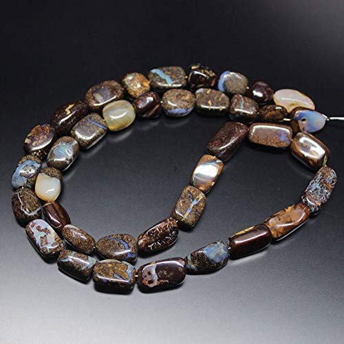 BEADS GEMSTONE Fire Boulder Australian Opal Smooth Tumble Nugget Edelstein Handwerk Perlen Strand 16 Zoll Lange 8mm 15mm Code-HIGH-27287 von WORLD WIDE GEMS