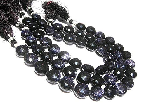 BEADS GEMSTONE Full 8 Inch Long Beach 11x11mm Sparkling AAA Blue Gold Stone Faceted Coin Briolettes Code-HIGH-40430 von WORLD WIDE GEMS