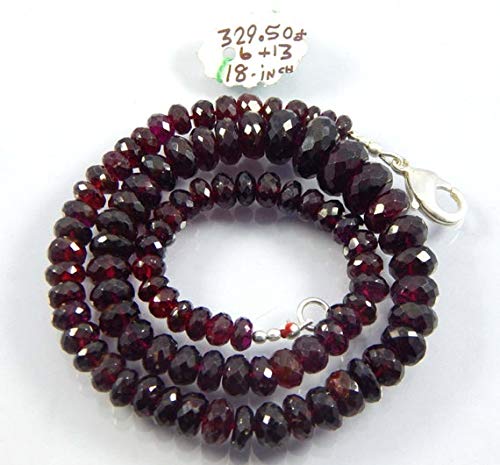 BEADS GEMSTONE Granat Beads, 6-13 mm Rondelles, Granat facettiert Rondelles, Red Edelstein Perlen, Januar Birthstone 18 Zoll Long Code-HIGH-47152 von WORLD WIDE GEMS