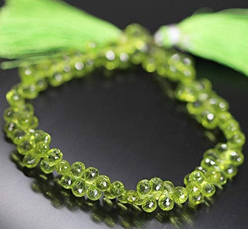 BEADS GEMSTONE Green Arizona Perit Faceted Tear Drop Briolette Edelstein Handwerk Lose Perlen Strand 9 Zoll Lange 5mm 6,5mm Code-HIGH-27369 von WORLD WIDE GEMS