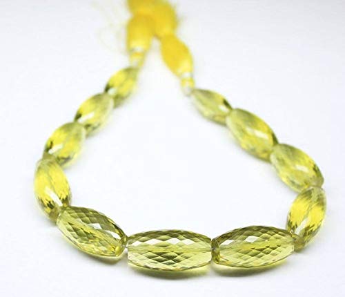 BEADS GEMSTONE Green Gold Lemon Quarz Puff Marquise Lose Edelstein Perlen Strand 9 Zoll Lange 18mm 24mm Code-HIGH-21070 von WORLD WIDE GEMS