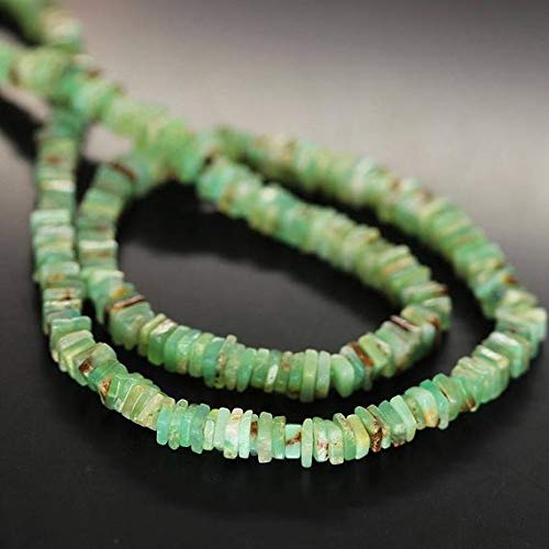 BEADS GEMSTONE Grün Chrysoprase Glatte Heishi Würfel Quadrat Edelstein Handwerk Lose Perlen Strand 16 Zoll Lange 4,5mm 5mm Code-HIGH-27305 von WORLD WIDE GEMS