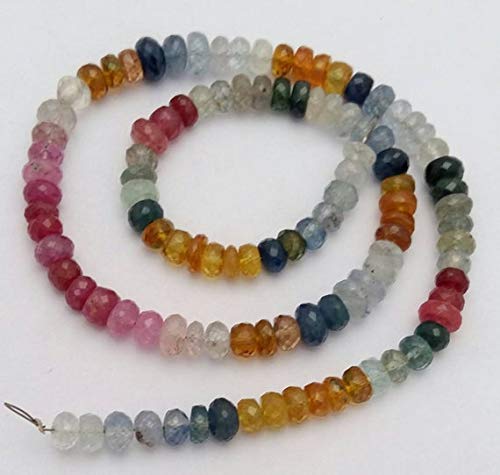 BEADS GEMSTONE Gute AAA Qualität Natürliche Multi Saphir facettierte Perlen,5-6 mm approx, 14 Zoll Lange Strand[E1208]Großhandel Preis Code-HIGH-33346 von WORLD WIDE GEMS