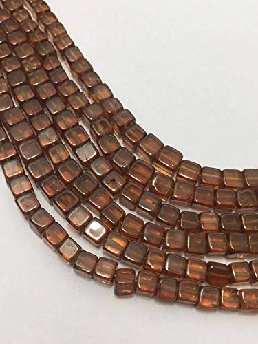 BEADS GEMSTONE Hessonit Plain Box 4 to 5 mm 8 Inch Long/Semi Precious Beads5mm 8 Inch Long/Hessonit Perlen/Plain Box Perlen/Rare Beads/Edelstein Perlen/Brown Perlen Code-HIGH-60276 von WORLD WIDE GEMS