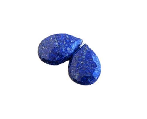 BEADS GEMSTONE Lapis Briolette Edelstein Faceted Birne Teardrop Top Drilled 20 und 21,5mm 2 Perlen Code-HIGH-58591 von WORLD WIDE GEMS