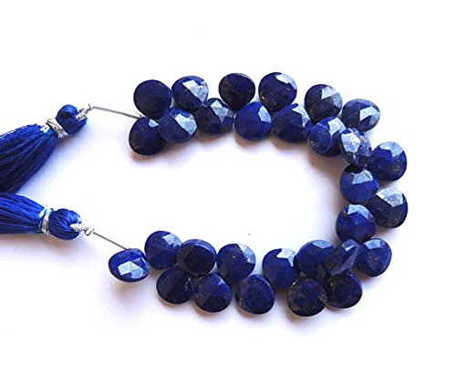 BEADS GEMSTONE Lapis Lazuli Herz Faceted Layouts 10mm 6 Inch Long Long Beach Handmade Fine Cut Perlen Code-HIGH-68111, Edelstein Metall Stein von WORLD WIDE GEMS