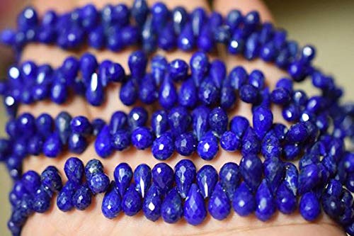 BEADS GEMSTONE Lapislazuli 3x5 to6x10 mm Tropfen Briolettes Perlen,AAA Blau Lapis Perlen Edelstein voller 9 Zoll Strand Code-HIGH-46068 von WORLD WIDE GEMS